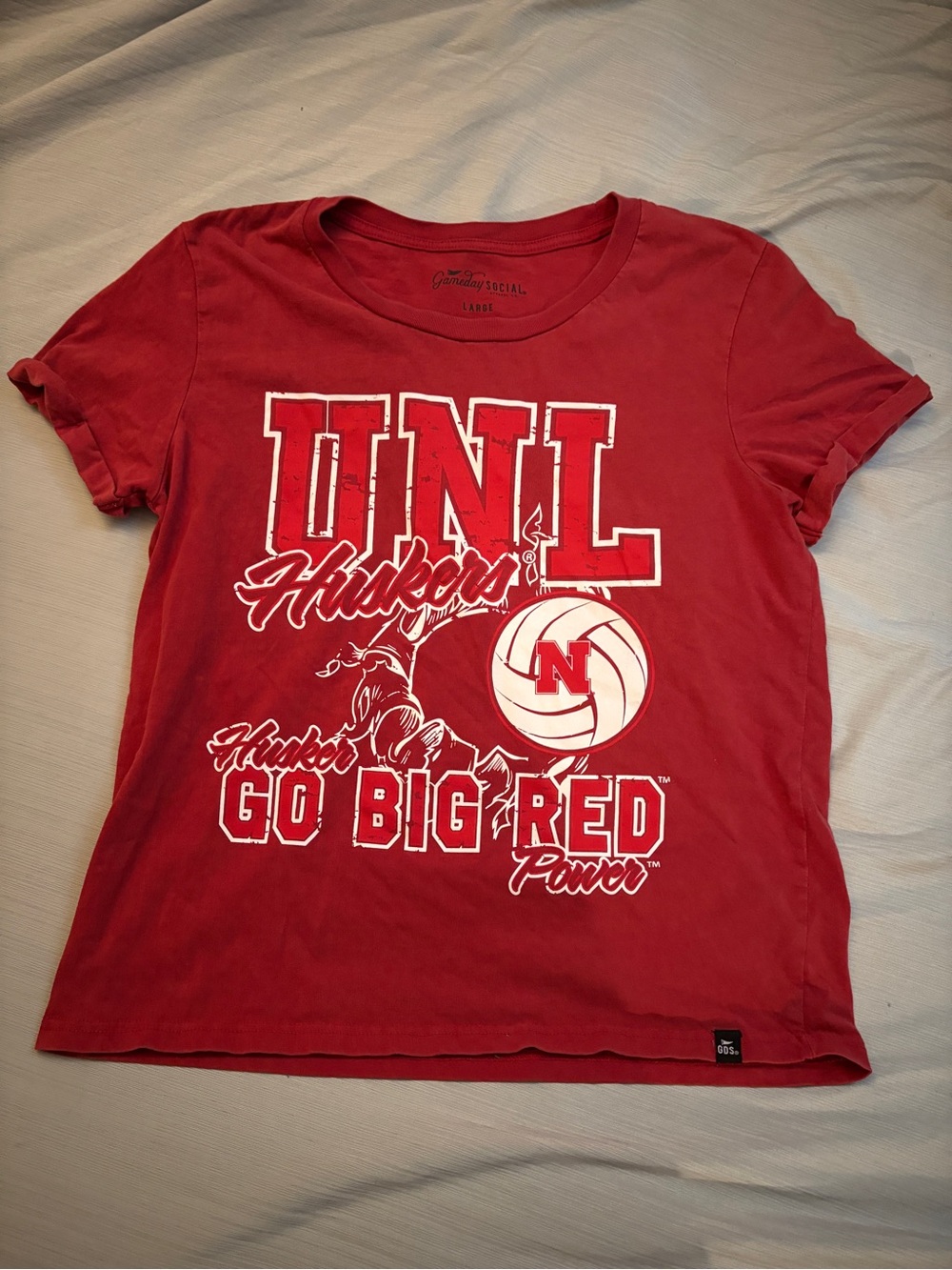 UNL Huskers Women's Red Graphic Tee - Go Big Red